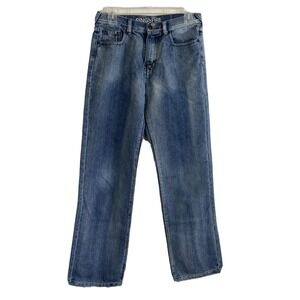 Ring Of Fire Jeans Teen 18 Blue Denim Distress Straight Leg W29 L29‎